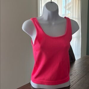 Vibrant Pink Ribbed Tank Top